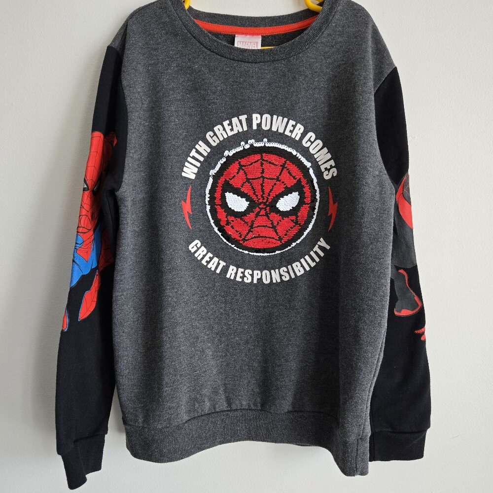 Marvel Spider-Man Flip Sequin Sweatshirt | Kids Size L (10-12)